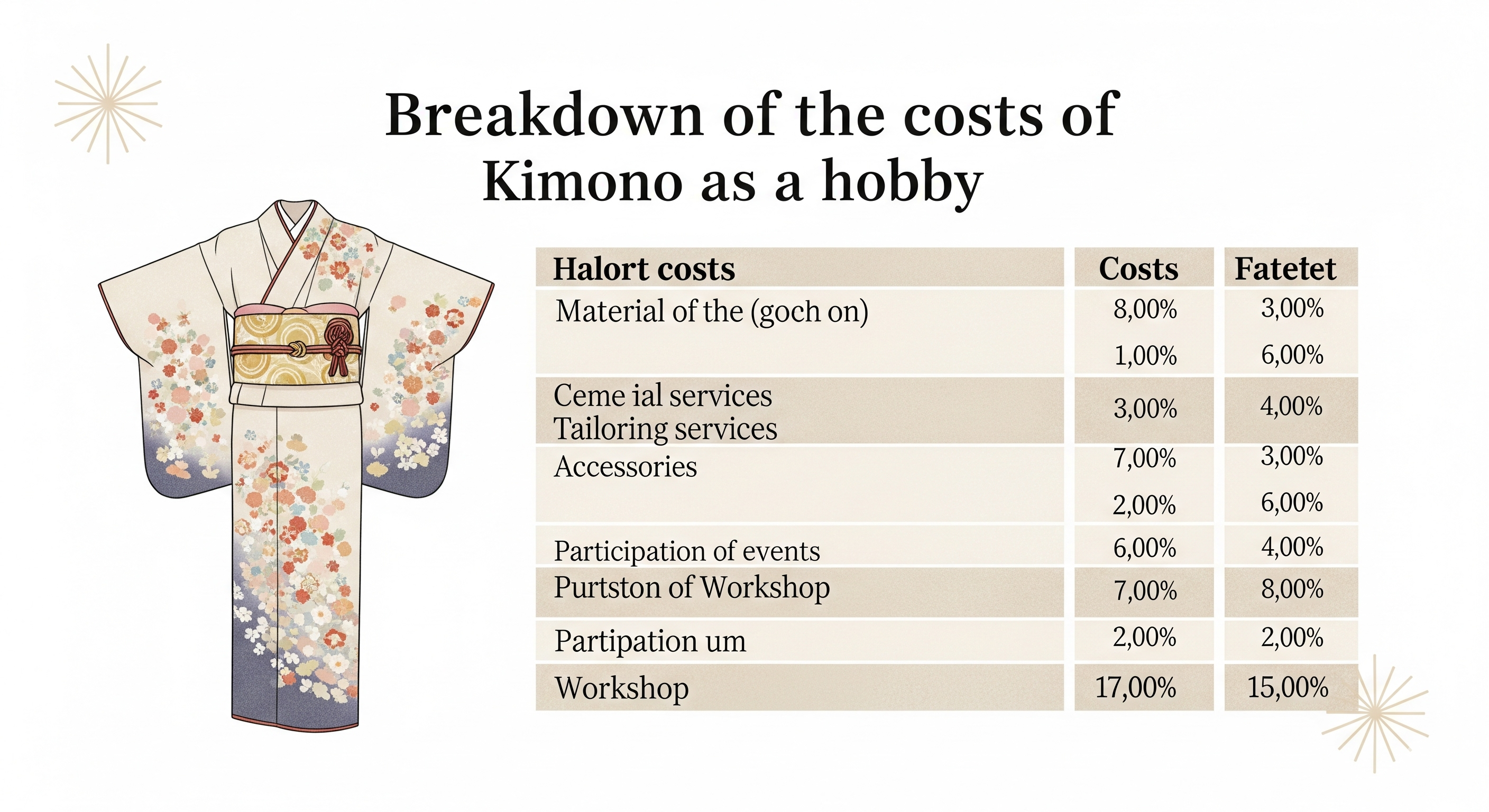 着物の趣味にかかるお金の内訳