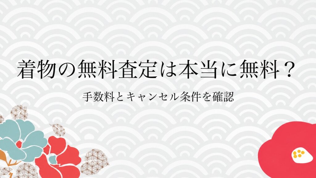 着物の無料査定は本当に無料？手数料とキャンセル条件を確認