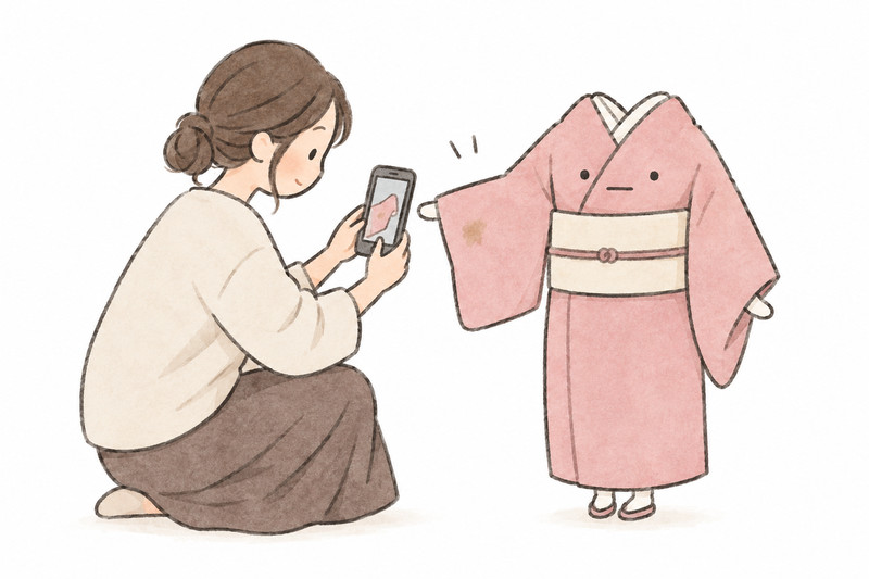シミの場所を無理に落とさず記録するイラスト