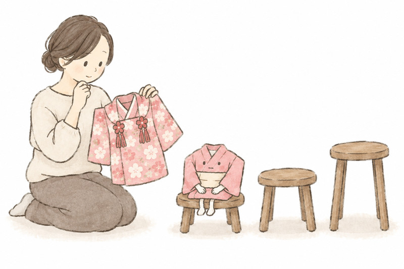 七五三の着物を次に着る予定から考えるイラスト