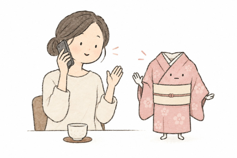 営業案内の停止を落ち着いて伝えるイラスト