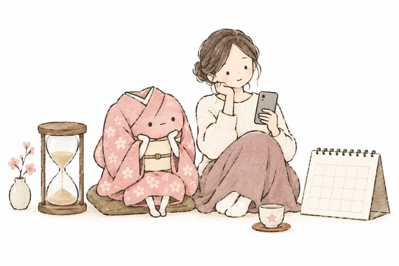 査定結果への返事の期限を確認して保留を相談するイラスト