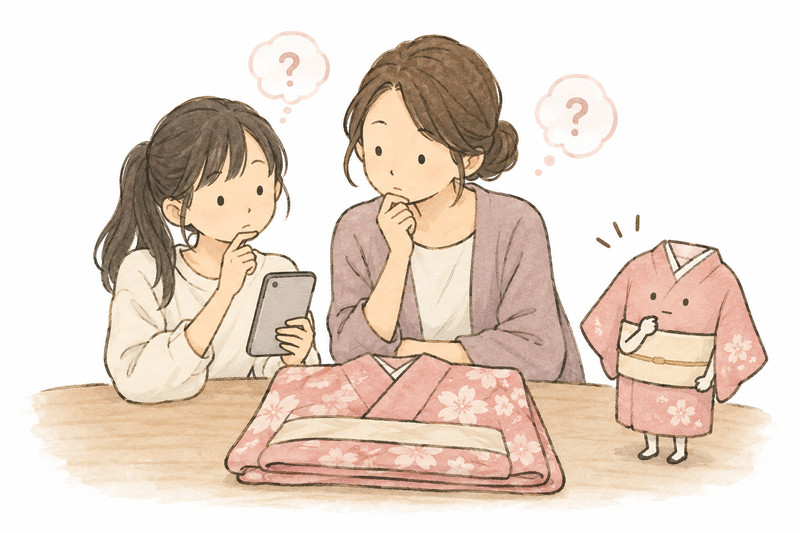 未成年の申込条件を親と一緒に確認するイラスト