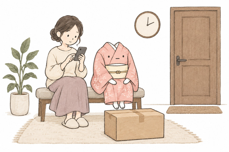 集荷が来ないときに予約の記録を確かめるイラスト